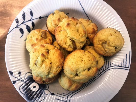 Brown Butter Pear Saffron Muffins