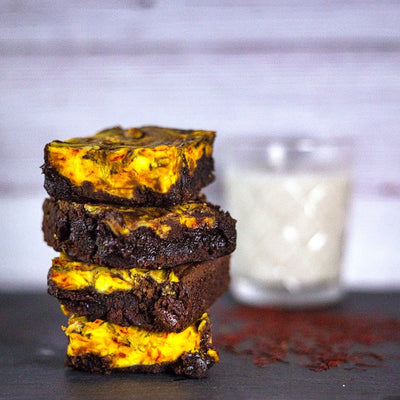 Saffron Cream Cheese Brownies