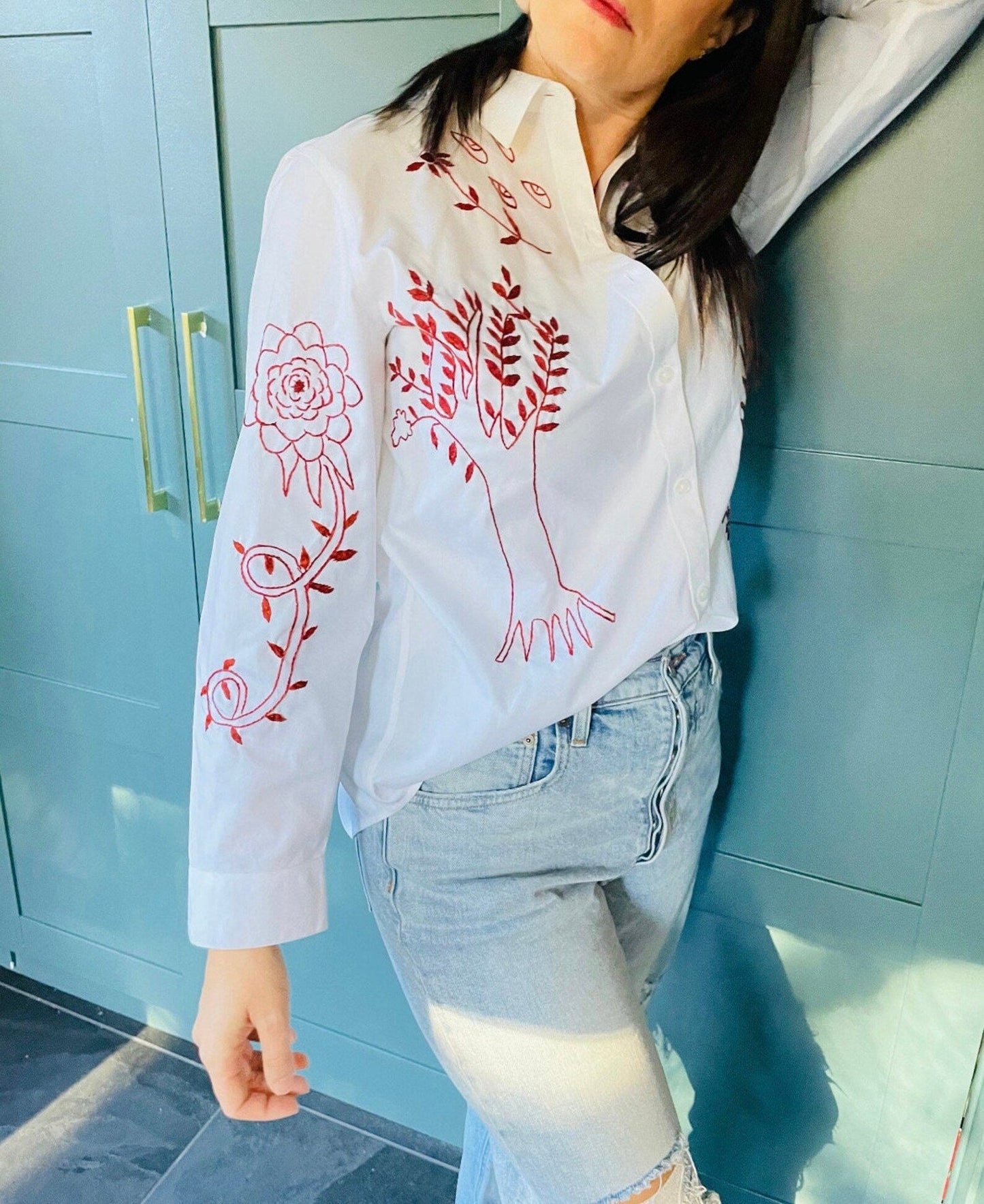 Hand Embroidered Women's Shirt by Bibi - Rumi Spice - Rumi Spice - auction