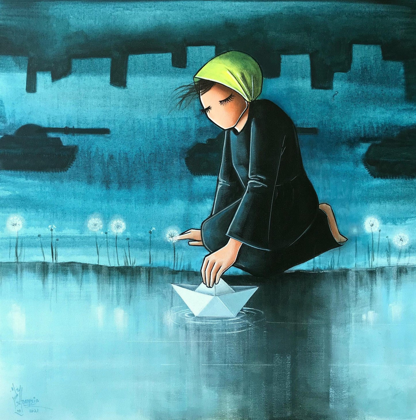 Limited Edition Signed Print by Shamsia Hassani - Rumi Spice - Rumi Spice - auction