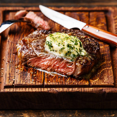 Fennel Salt Crusted Steak with Fennel Herbed Butter