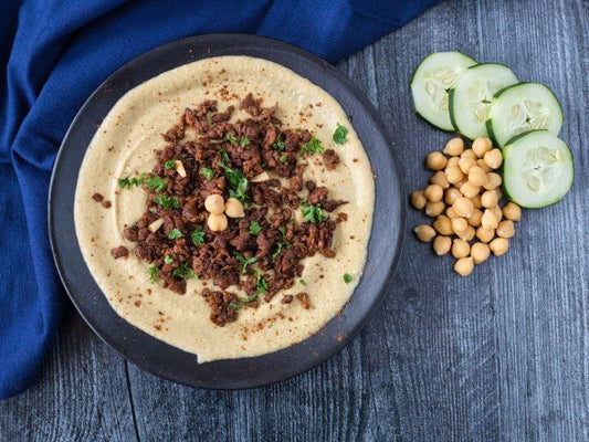 Hummus with Baharat Spiced Beyond Burger®