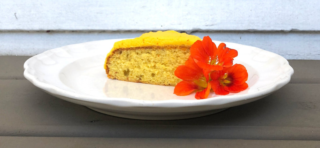 Orange Olive Oil Cake with Saffron Whipped Cream - Rumi Spice
