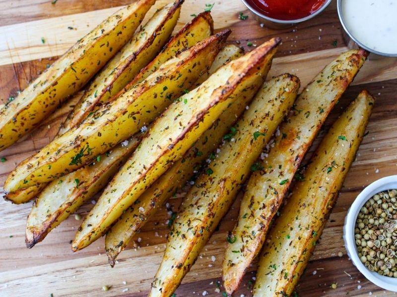 Oven-Baked Potato Wedges with Coriander & Cumin - Rumi Spice