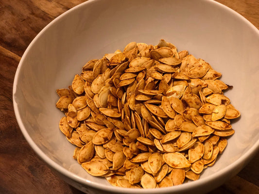 Garam Masala Roasted Acorn Squash Seeds