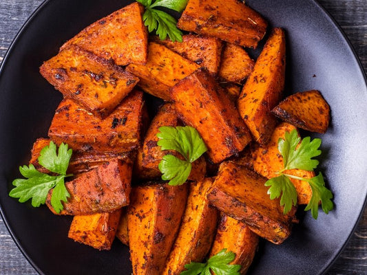 Roasted Berbere Sweet Potatoes