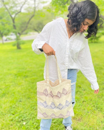 Recycled Cotton 'Mountain' Design Tote Bag - Rumi Spice - Rumi Spice - auction
